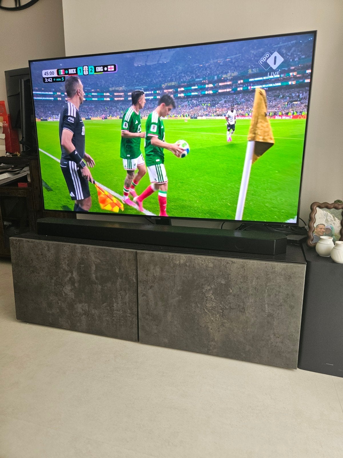 IKEA BESTÅ TV-meubel met KALLVIKEN deuren, Ophalen, 100 tot 150 cm, Zo goed als nieuw, Minder dan 100 cm