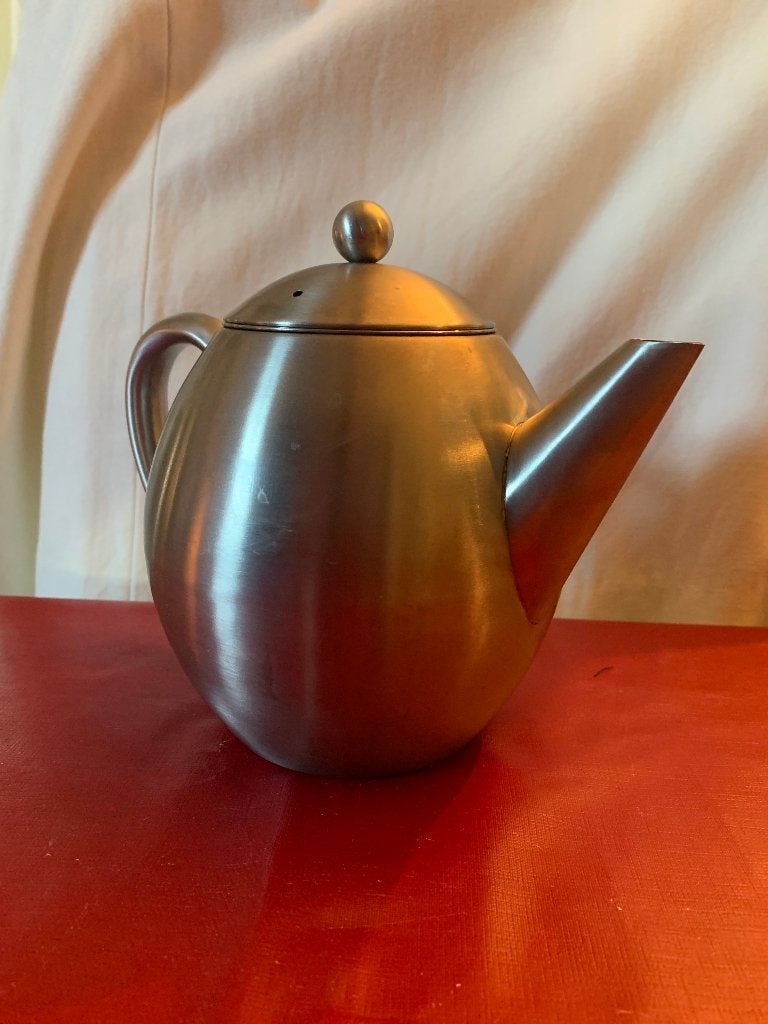 dubbelwandige RVS theepot, Zilver, Zo goed als nieuw, Overige materialen, Ophalen