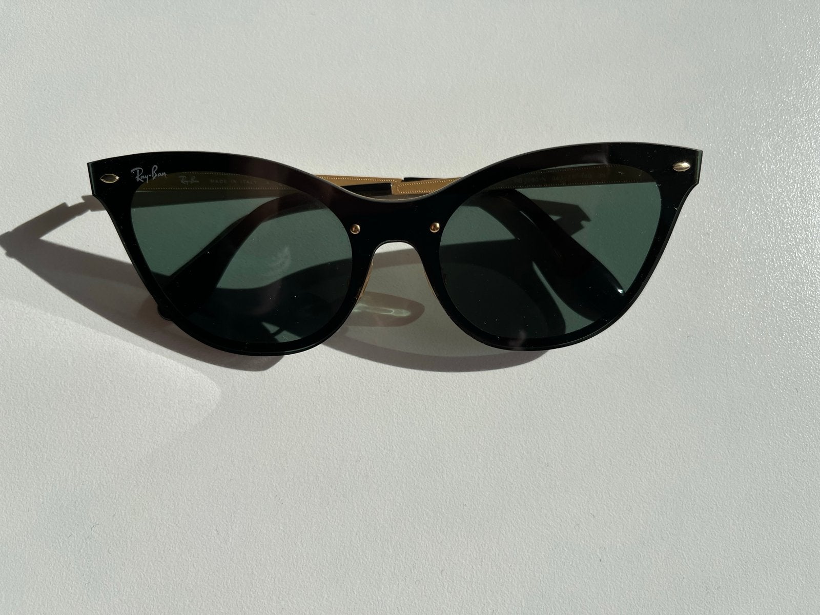 Ray-Ban Zonnebril RB 3580-N Cat-Eye Zwart Goud, Zonnebril, Zwart, Ophalen of Verzenden, Zo goed als nieuw
