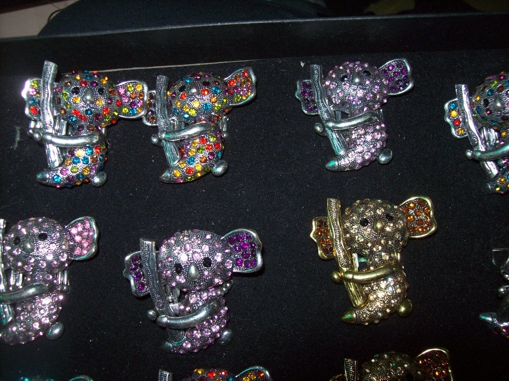 Ring Metaal Panda Beren strass Kristal rek modellen ps 6,95, Nieuw, Dame, Overige kleuren, Met strass