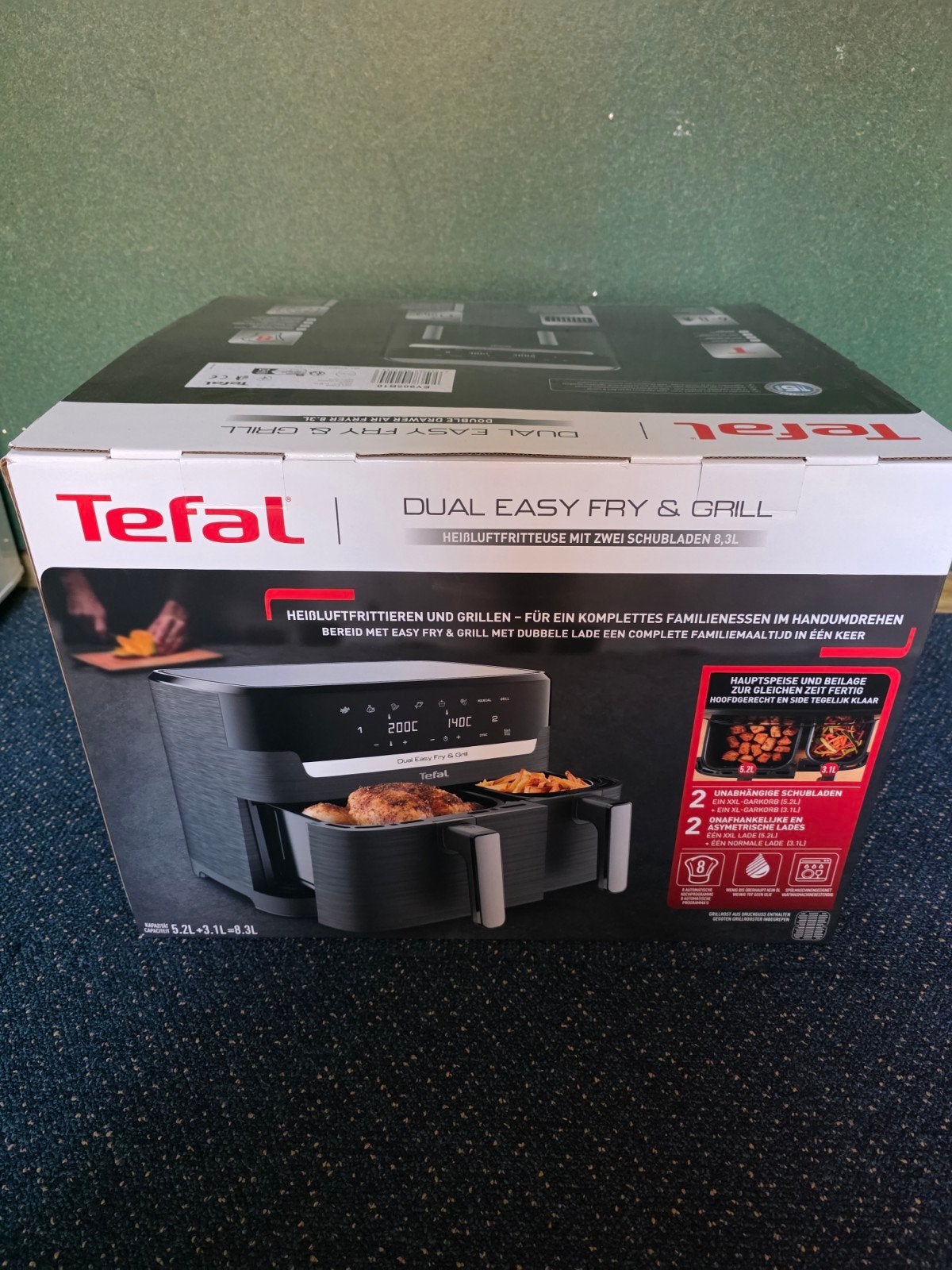 Nieuwe Tefal Dual Easy Fry & Grill airfryer met een capacite, Ophalen of Verzenden, Nieuw