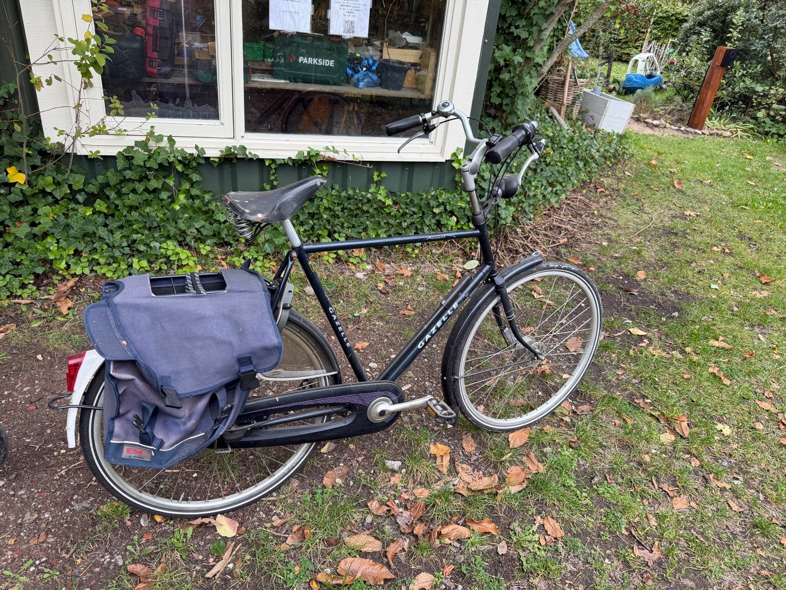 Gazelle herenfiets met Brooks zadel en fietstassen, Terugtraprem, Ophalen of Verzenden, Gazelle, 53 tot 56 cm
