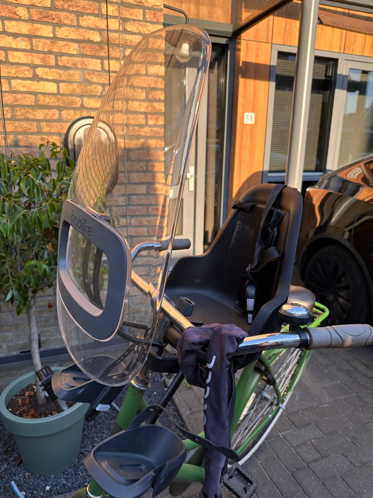Bobike Go Mini kinderzitje met gordels en windscherm, Ophalen, Voorzitje, 0 t/m 13 kg, Gebruikt