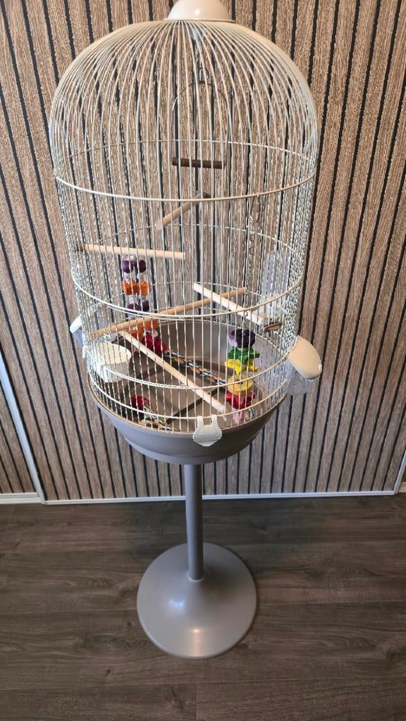 Vogelkooi met alle toebehoren, Ophalen, Zo goed als nieuw, Metaal, Vogelkooi