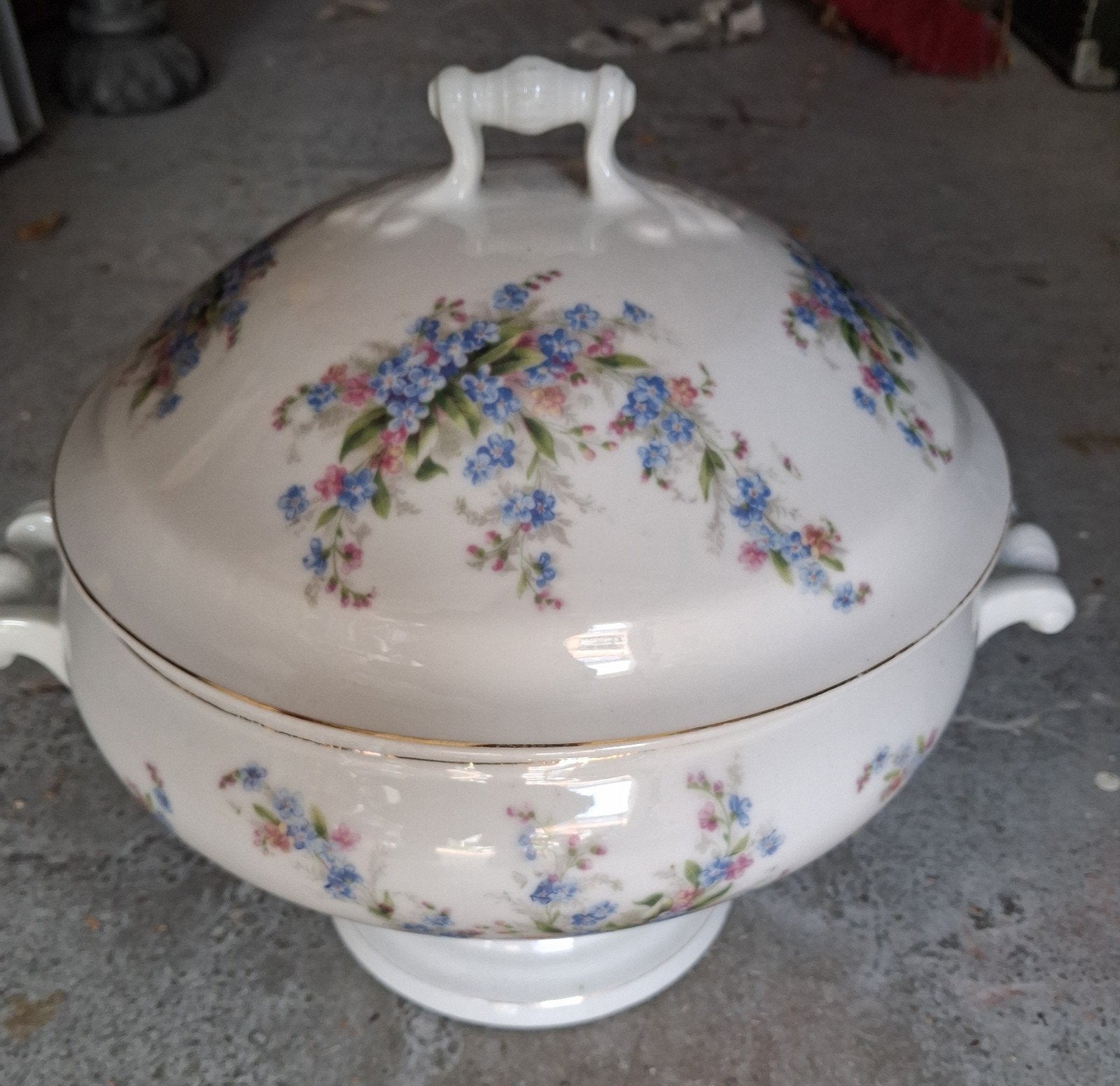 soepterrine,royal albert ,limoge?,plantenbak,vergeet me niet, Ophalen of Verzenden