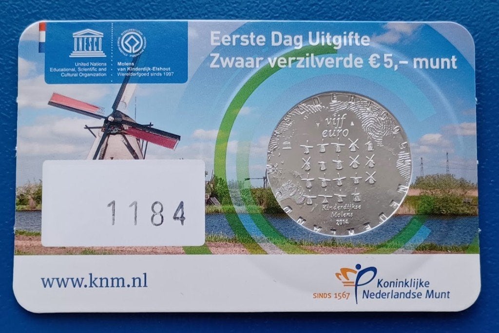 Eerste Dag Uitgifte Het Molen Vijfje 2014, Postzegels en Munten, Munten | Nederland, Verzenden, Koningin Beatrix, Euro's, Setje