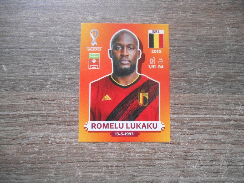 Romelu Lukaku voetbalplaatje WK 2022 Qatar Oranje editie, Ophalen of Verzenden, Nieuw, Buitenlandse clubs, Poster, Plaatje of Sticker