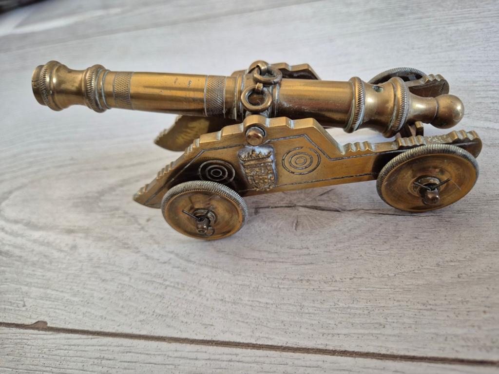 Decoratief Messing/Bronzen Miniatuurkanon - Tafelkanon, Antiek en Kunst, Ophalen of Verzenden