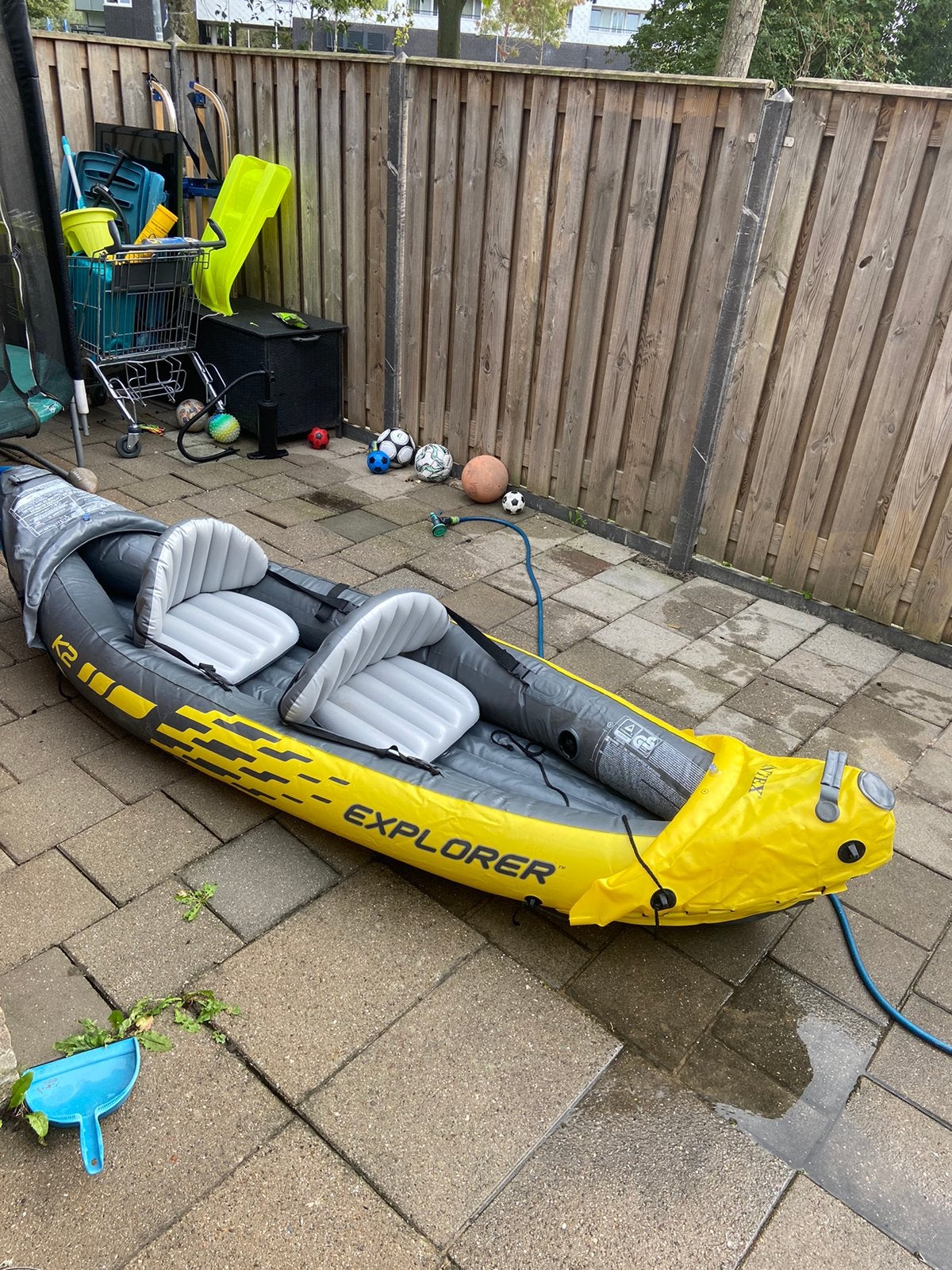 Intex Explorer K2 opblaasbare kano/kajak 2 persoons compleet, Watersport en Boten, Ophalen, Zo goed als nieuw, Twee personen, Kajak