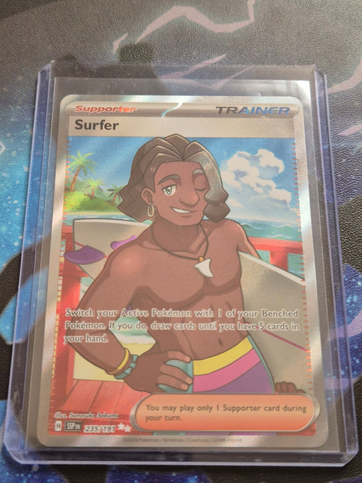 Pokémon TCG: Surfer Supporter Full Art Kaart (235/191), Ophalen of Verzenden, Zo goed als nieuw, Losse kaart, Foil