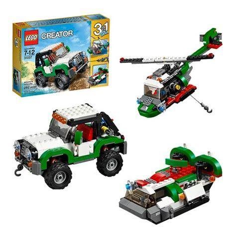 Lego groene jeep, craft, heli - 31037 - compleet met boekjes, Gebruikt, Lego, Compleet, Ophalen of Verzenden