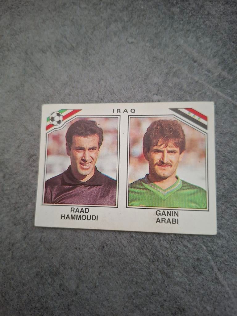 Panini sticker WK 86 Mexico. Speler Hammoudi/Arabi Irak, Verzenden, Zo goed als nieuw, Sticker