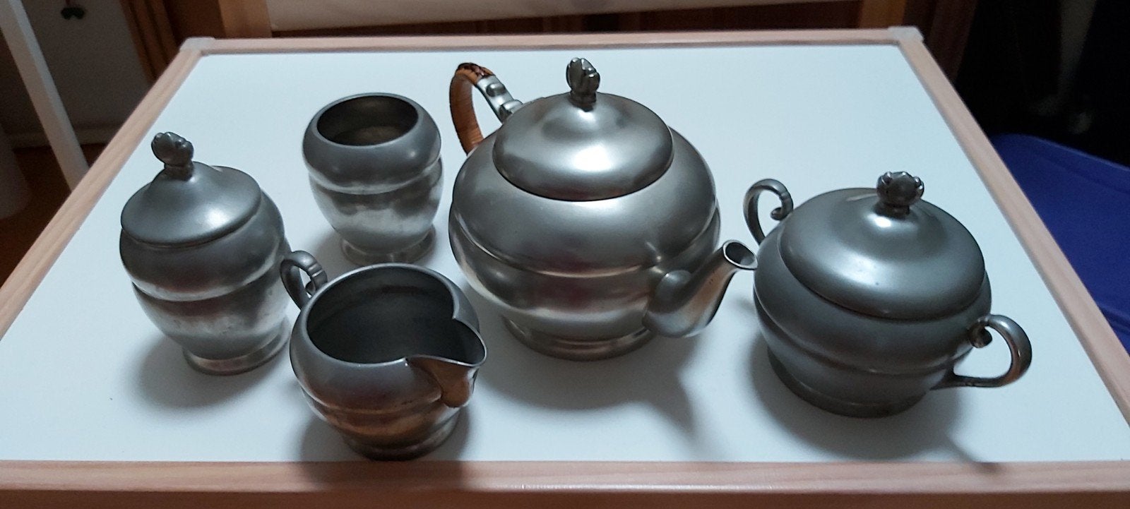tinnen theeservies, Antiek en Kunst, Ophalen