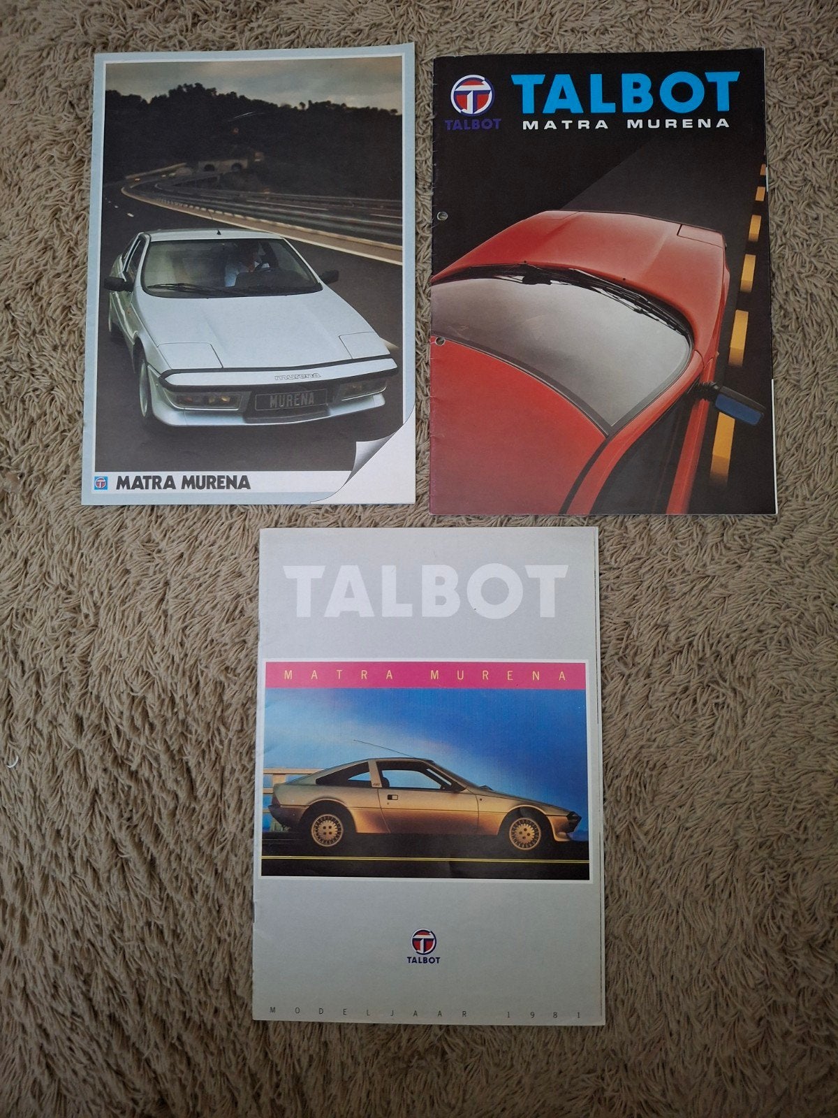3x autofolder Talbot Matra Murena, Verzenden, Zo goed als nieuw, Overige merken