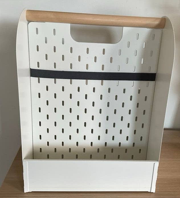 IKEA SKÅDIS Opbergbak met handvat, Ophalen, Gebruikt, Wit, Metaal