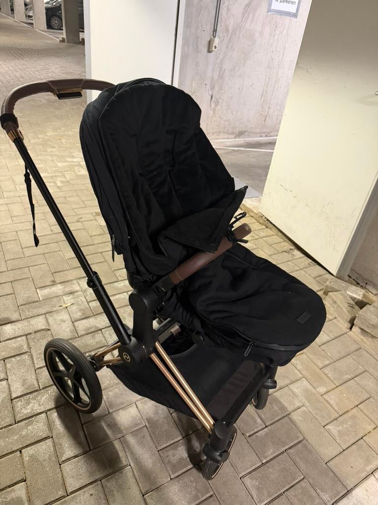 Cybex Priam Rosegold 2-1 Black, Kinderen en Baby's, Buggy's, Ophalen, Zo goed als nieuw, Regenhoes