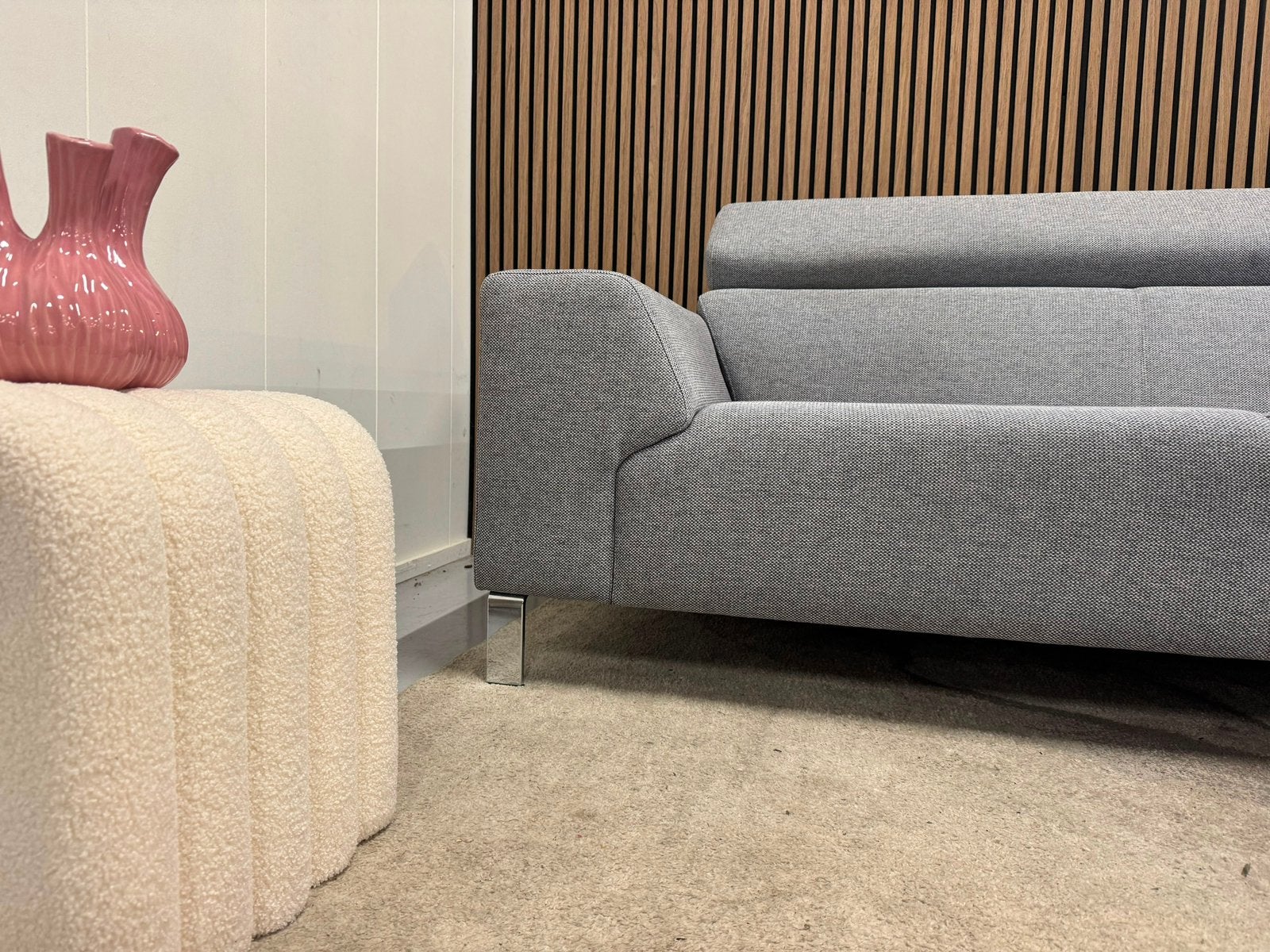 Inhouse - Hoekbank - Lichtgrijs - Zeer Nette Staat, Ophalen of Verzenden, Zo goed als nieuw, 150 cm of meer, Vierpersoons of meer