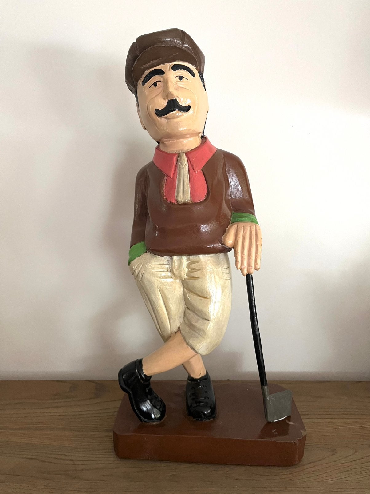 Groot Beeld / statue van golfer met golfclub, Ophalen of Verzenden, Zo goed als nieuw, Mens