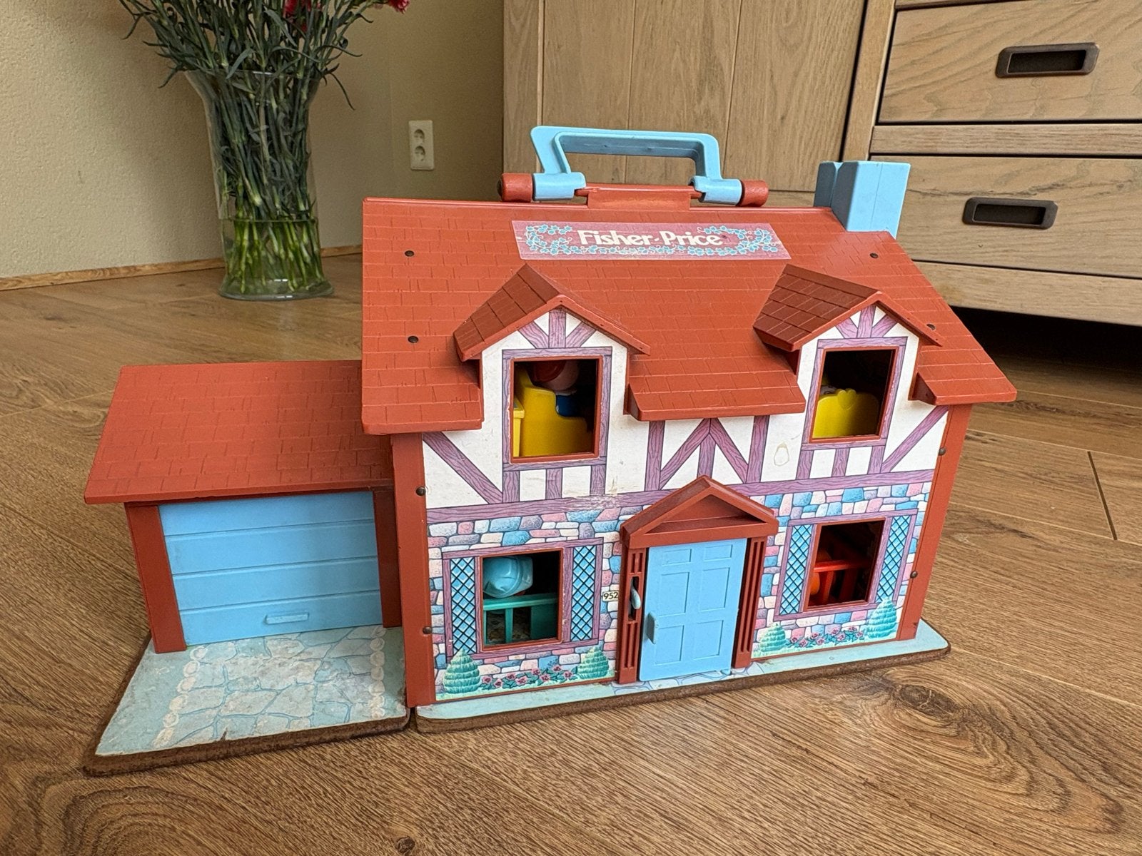 Vintage Fisher-Price Little People Speelhuis met Garage, Ophalen of Verzenden, Gebruikt, Speelset