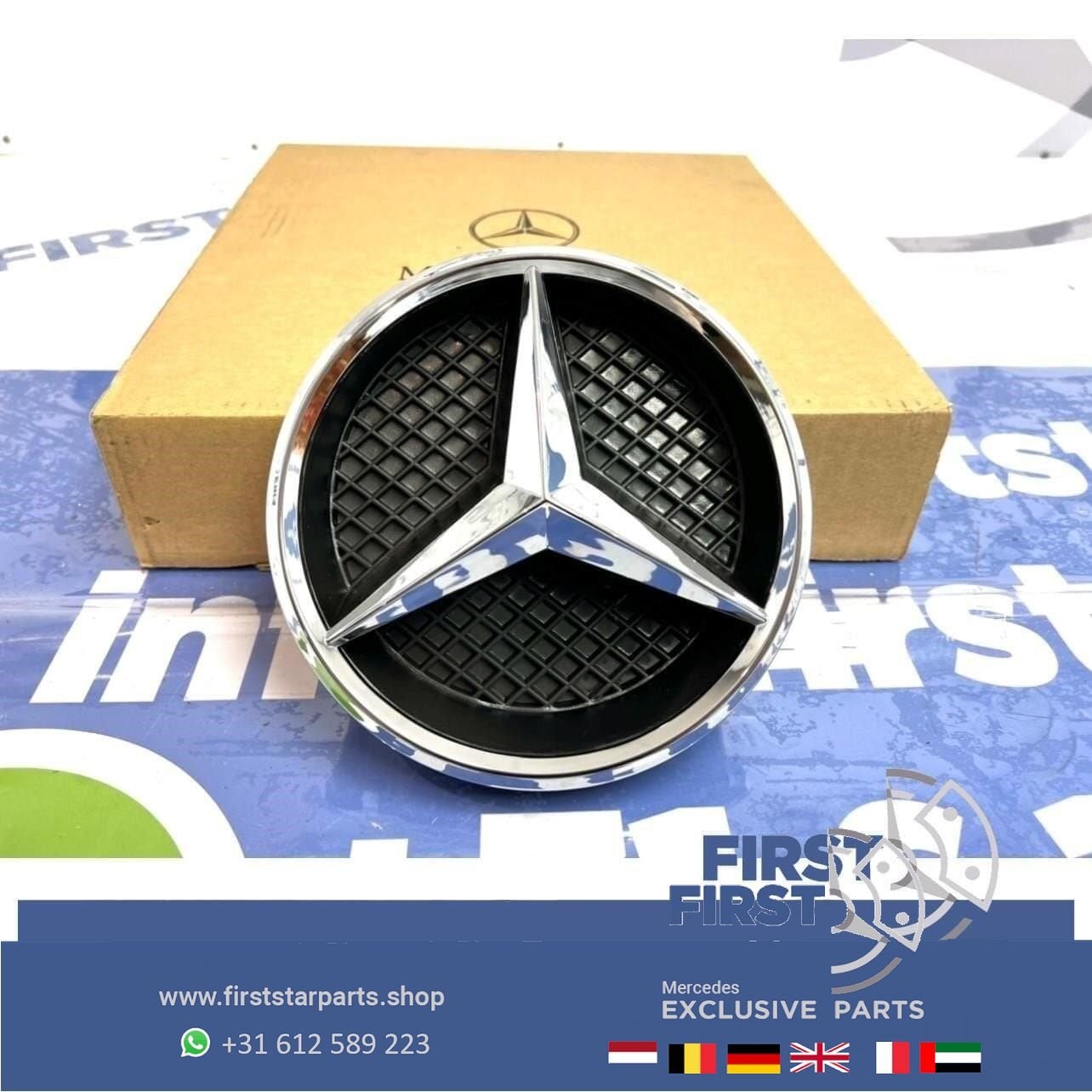 Mercedes STER CHROOM (GRIL) A B C CLA CLS E G GLA GLC GLE GL, Gebruikt, -, Ophalen of Verzenden, -