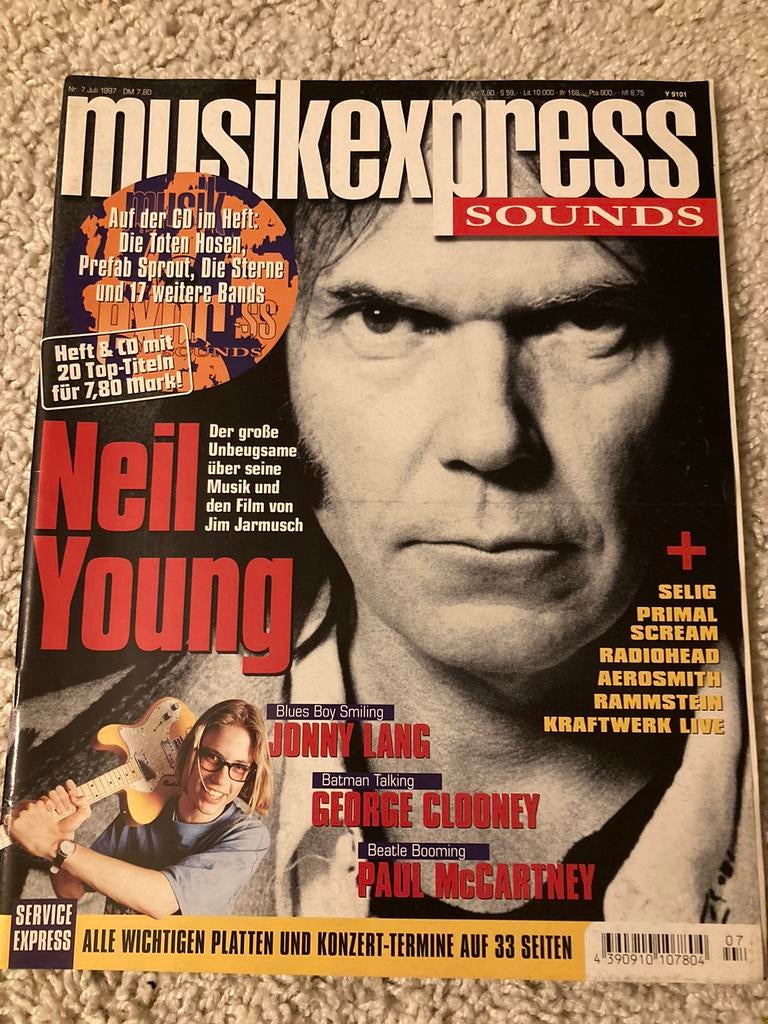 MUSIKEXPRESS magazine NEIL YOUNG Primal Scream RADIOHEAD, Ophalen of Verzenden, Muziek, Film of Tv