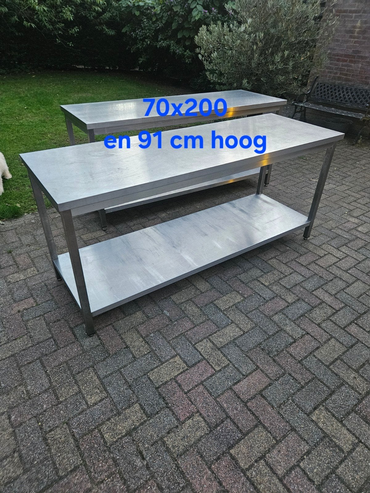 RVS werktafels 70x200x91 cm - Horeca kwaliteit, Ophalen, Gebruikt