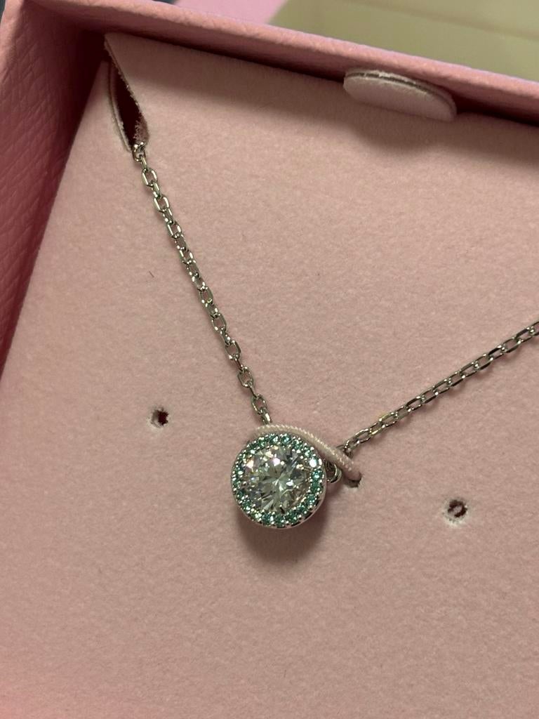 Swarovski ketting met kristallen hanger, Met hanger, Nieuw, Ophalen of Verzenden, Zilver