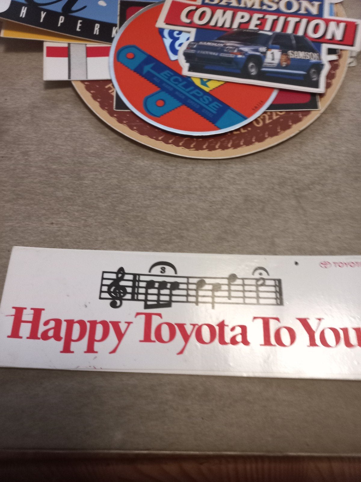 Vintage Toyota "Happy Toyota To You" Sticker, Ophalen of Verzenden