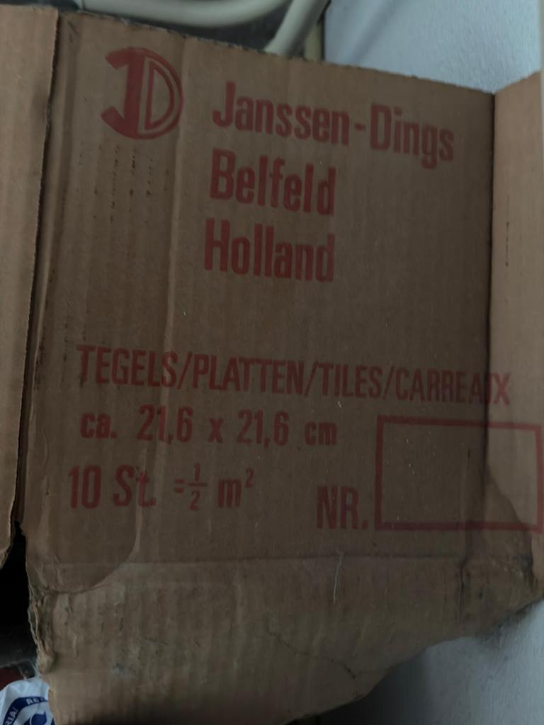 Janssen-Dings Belfeld Holland Tegels 21.6x21.6 cm, Ophalen, Keramiek, Nieuw, 20 tot 40 cm