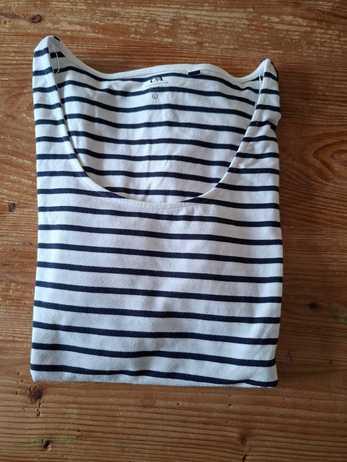shirt wit/blauw, Ophalen, Zo goed als nieuw, Wit, Korte mouw