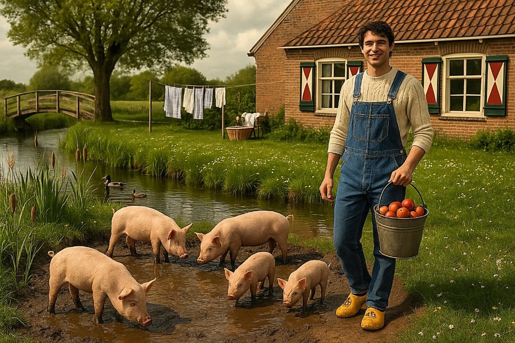 Borduurpatroon: Varkens voeren, Zwolle, Patroon, Verzenden, Eindeloos Borduren