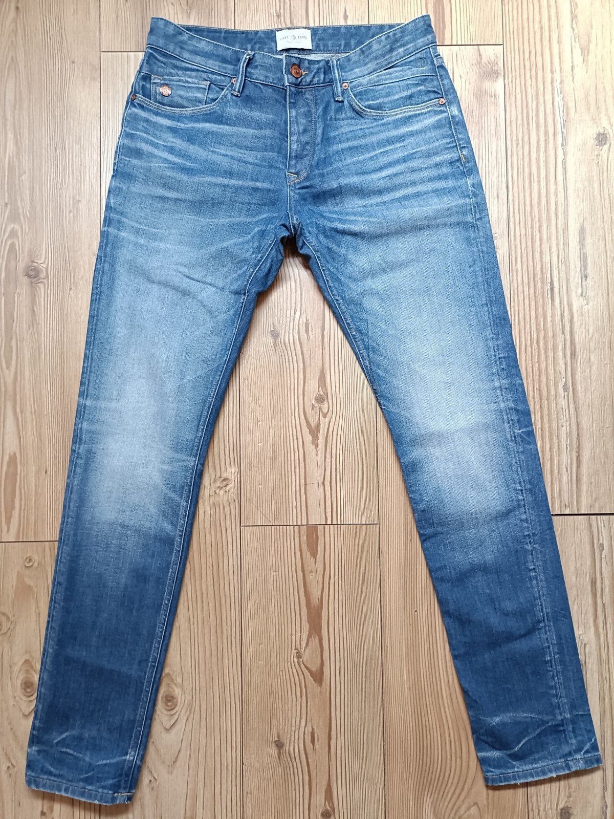 Cast Iron stretch maat 33-34, Kleding | Heren, Ophalen of Verzenden, Zo goed als nieuw, Blauw, W33 - W34 (confectie 48/50)