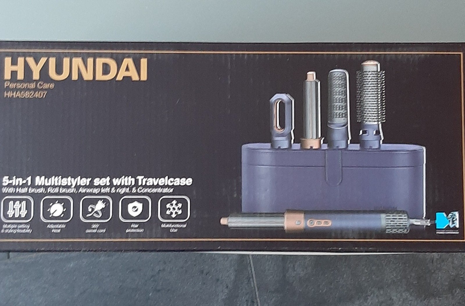 NIEUW:Hyundai 5-in-1 Multistyler Set met Reisetui, Ophalen of Verzenden, Nieuw, Föhn of Haardroger
