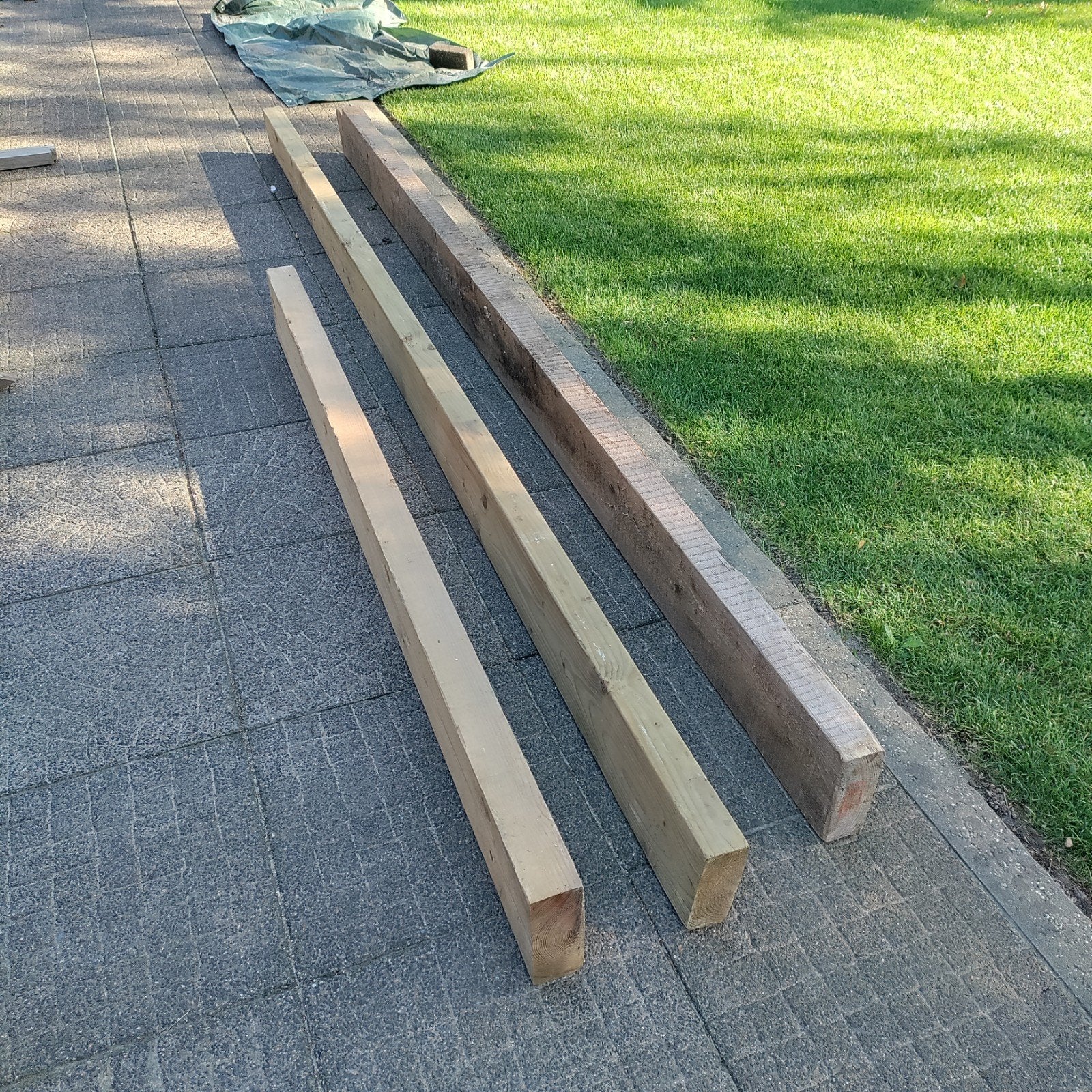 Houten balken, Ophalen, Gebruikt