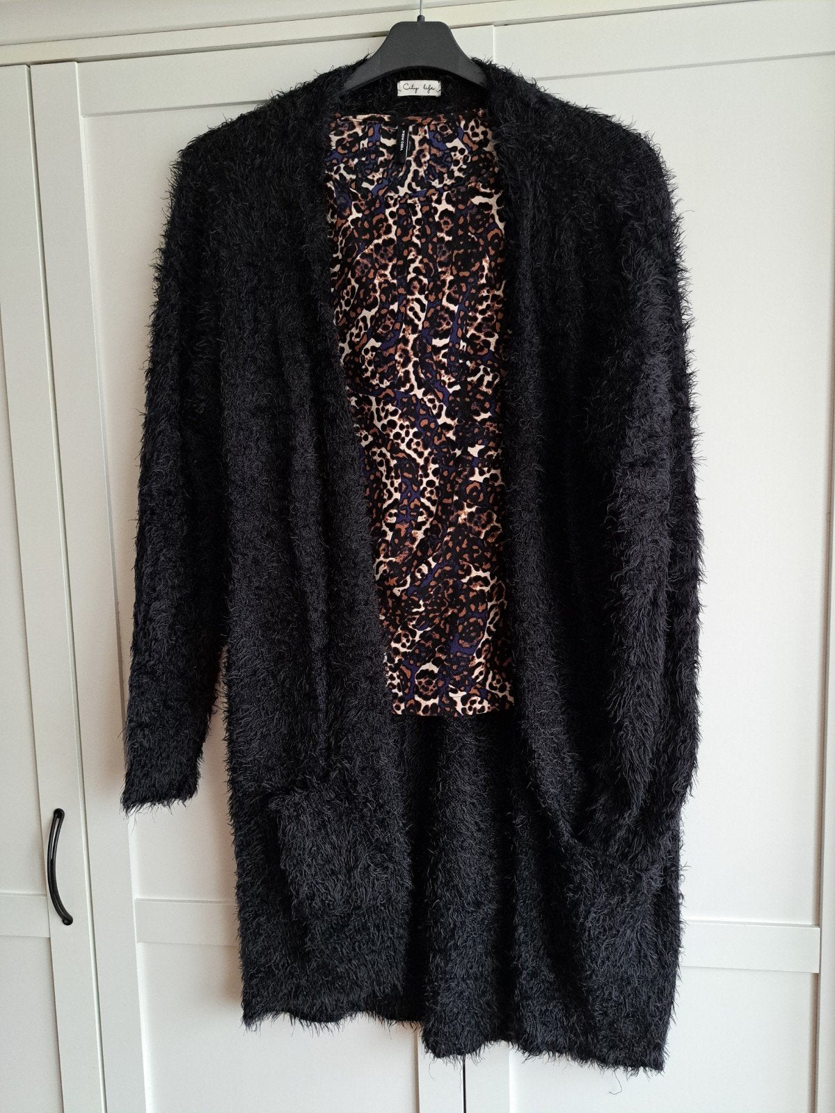 Zwart pluizig vest ,xl,vity life, City Life, Zwart, Maat 42/44 (L), Ophalen of Verzenden