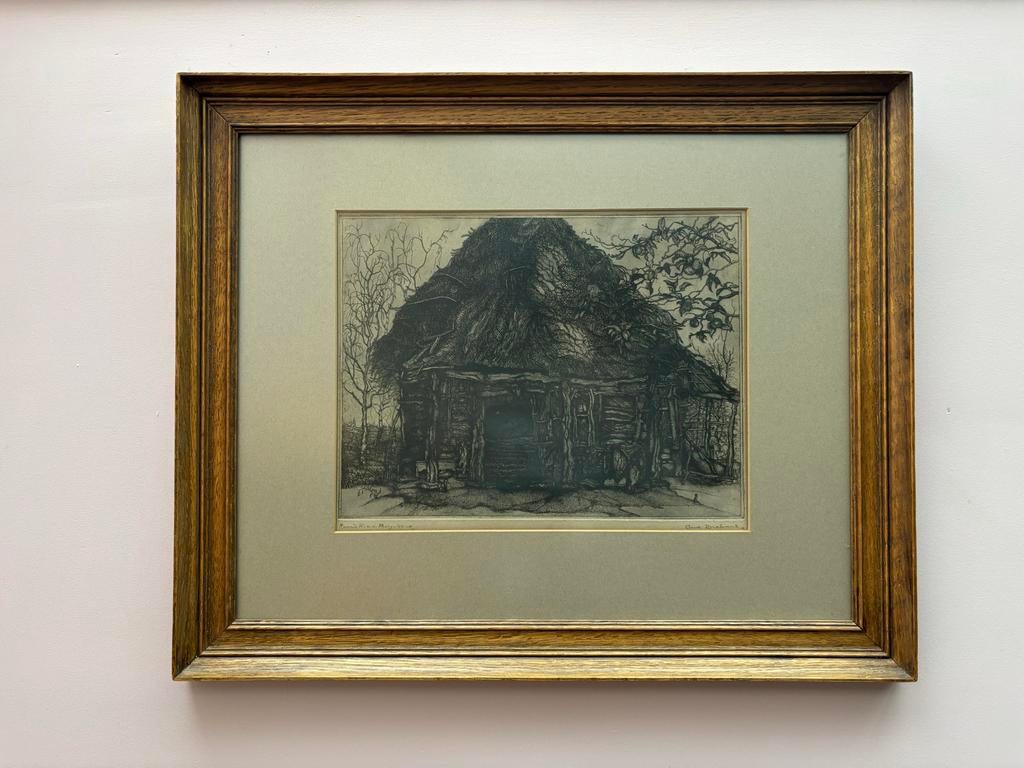 Originele ets Ruurd van den Berg - Oud Brabant (1942), Ophalen of Verzenden