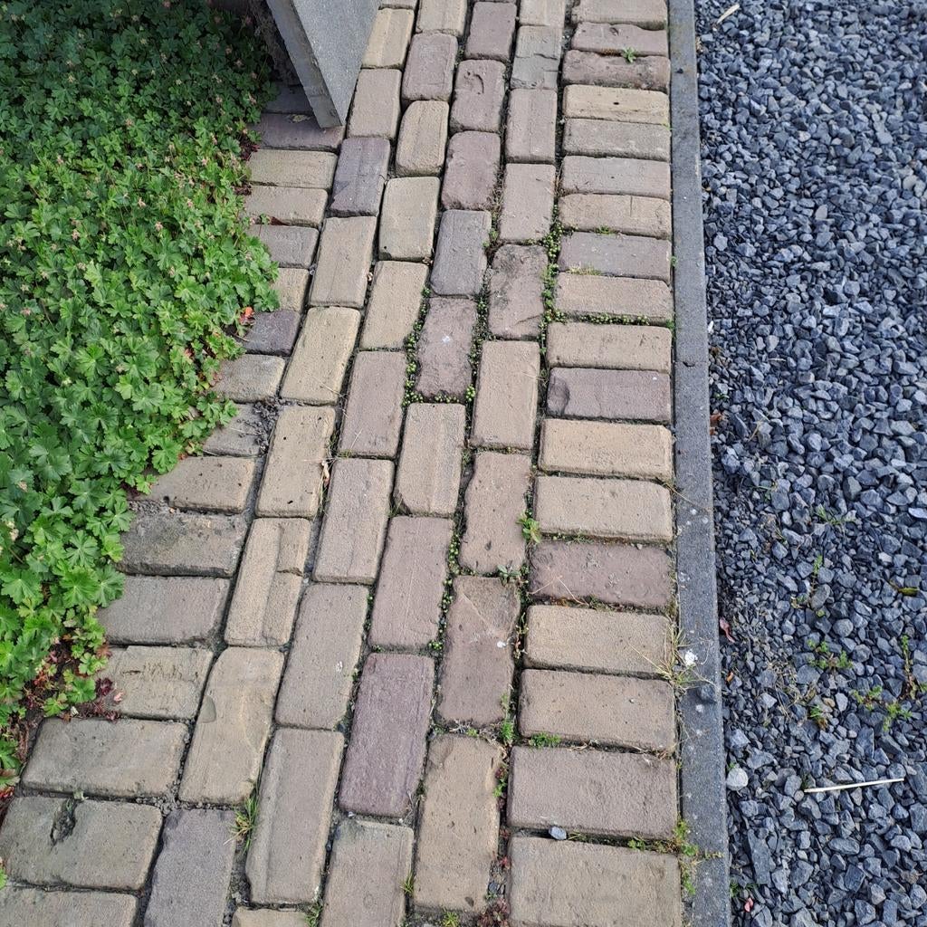 8m2 gebakken keiformaat klinkers, Gebruikt, Keramiek, Klinkers, 5 tot 10 m²