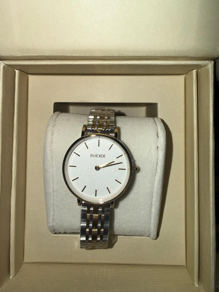 Stijlvol BURKER horloge - Zilver/Goudkleurig, Staal, Polshorloge, Zo goed als nieuw, Ophalen