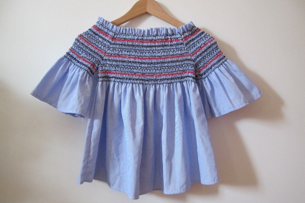 Off shoulder ruffle top, Blauw, Nieuw, Ophalen of Verzenden, Korte mouw