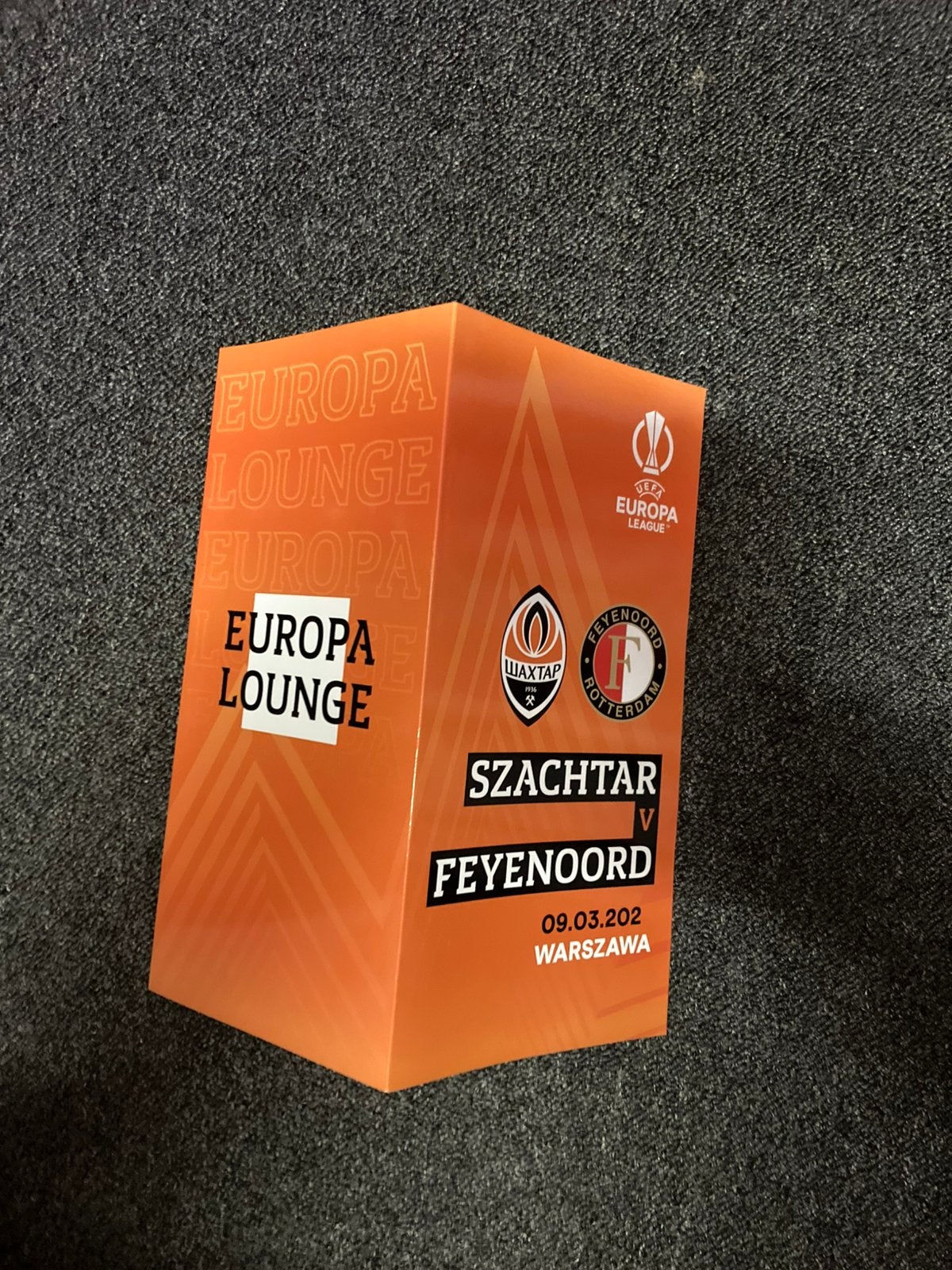 flyer voetbal europa league shakhtar feyenoord, Ophalen of Verzenden, Zo goed als nieuw, Feyenoord