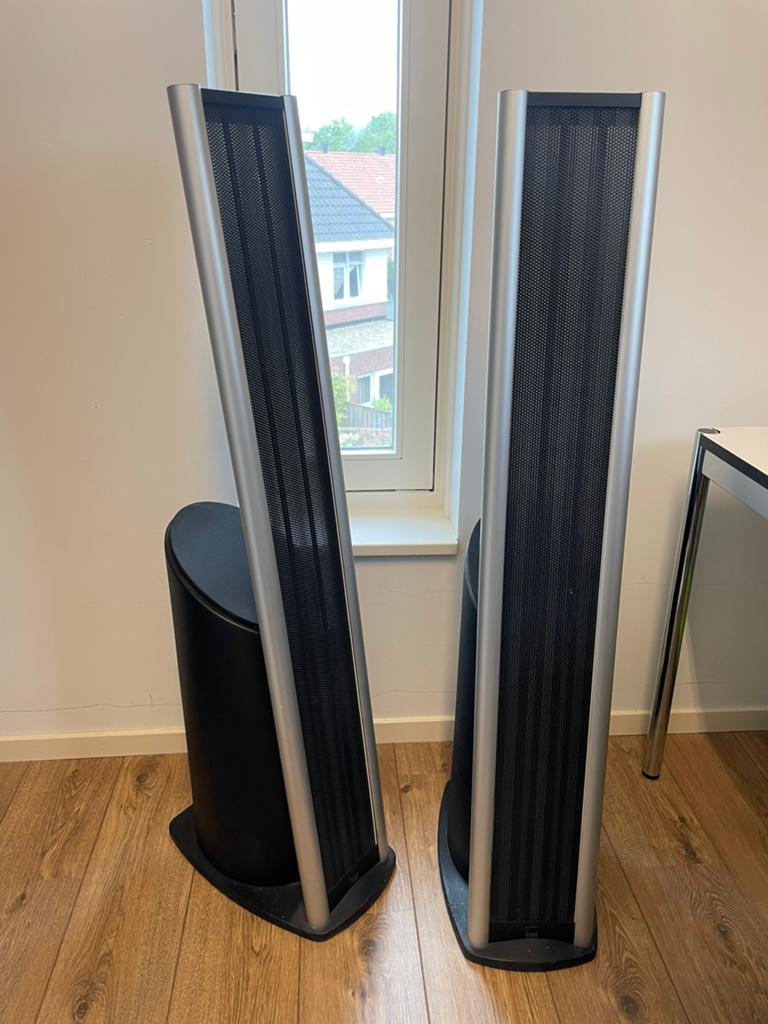 Te koop: Final 0.3 hybride electrostatische luidsprekers, Audio, Tv en Foto, Luidsprekers, Gebruikt, Minder dan 60 watt, Front, Rear of Stereo speakers