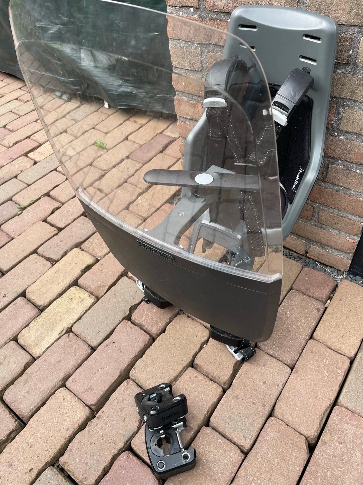 Bobike voorzitje met windscherm en extra beugel, Ophalen, Voorzitje, Bobike, 0 t/m 13 kg