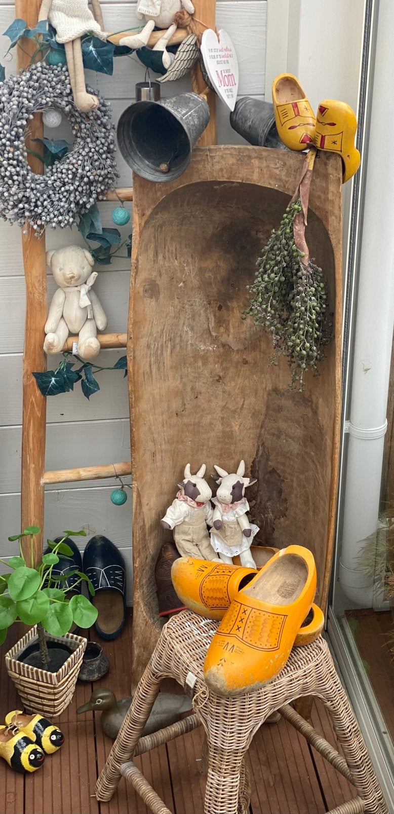 Prachtige landelijje grote (128x40cm) houten trog te koop!!, Ophalen