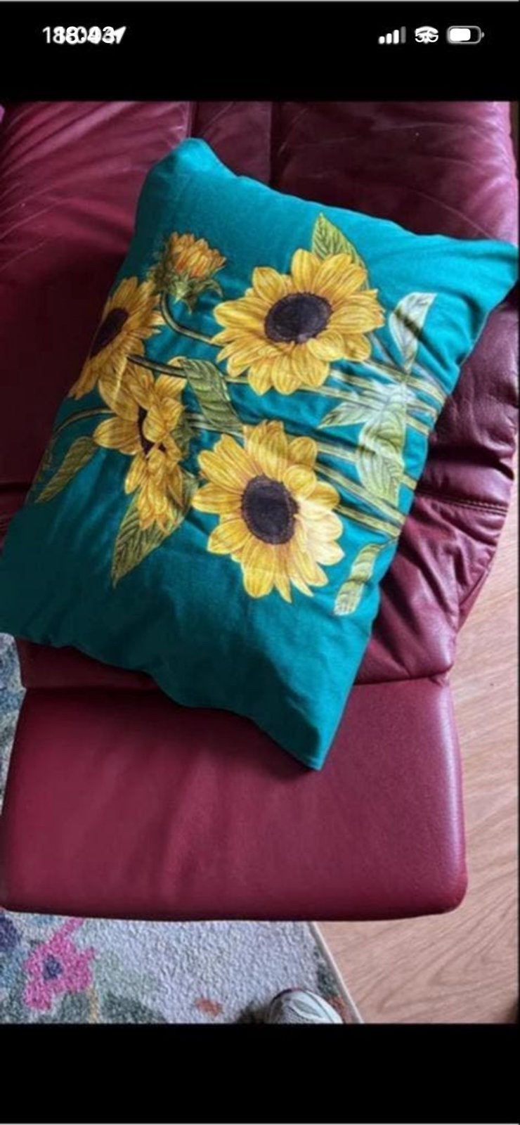 Handgemaakt kussen met zonnebloemen, Overige merken, Meerkleurig, Ophalen of Verzenden, Zo goed als nieuw