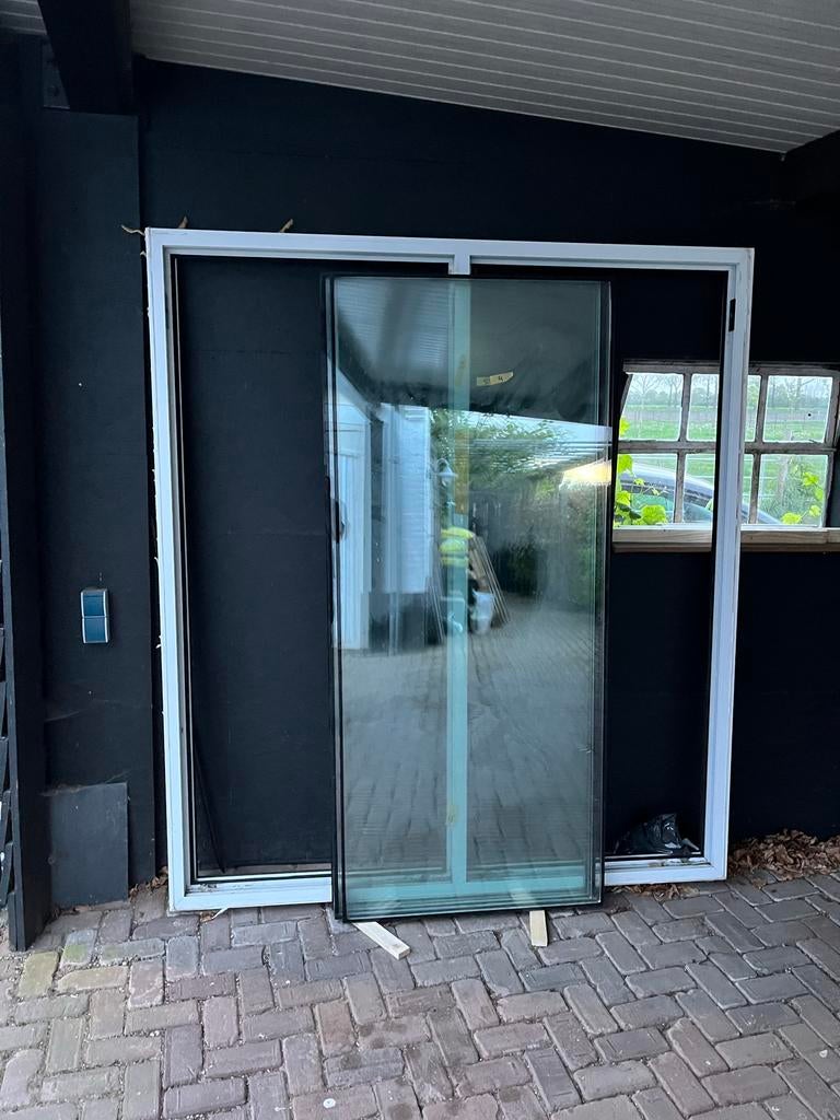 2 Aluminium  kozijnen met Glas - Gebruikt, Ophalen, Gebruikt, Aluminium, 150 tot 225 cm