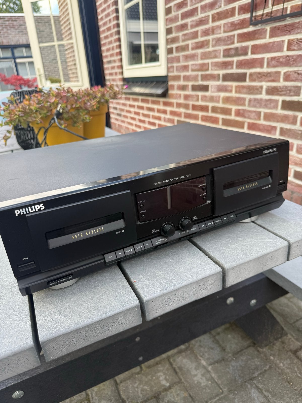 Philips FC731 Auto Reverse Cassettedeck, Ophalen of Verzenden, Dubbel, Philips, Auto-reverse