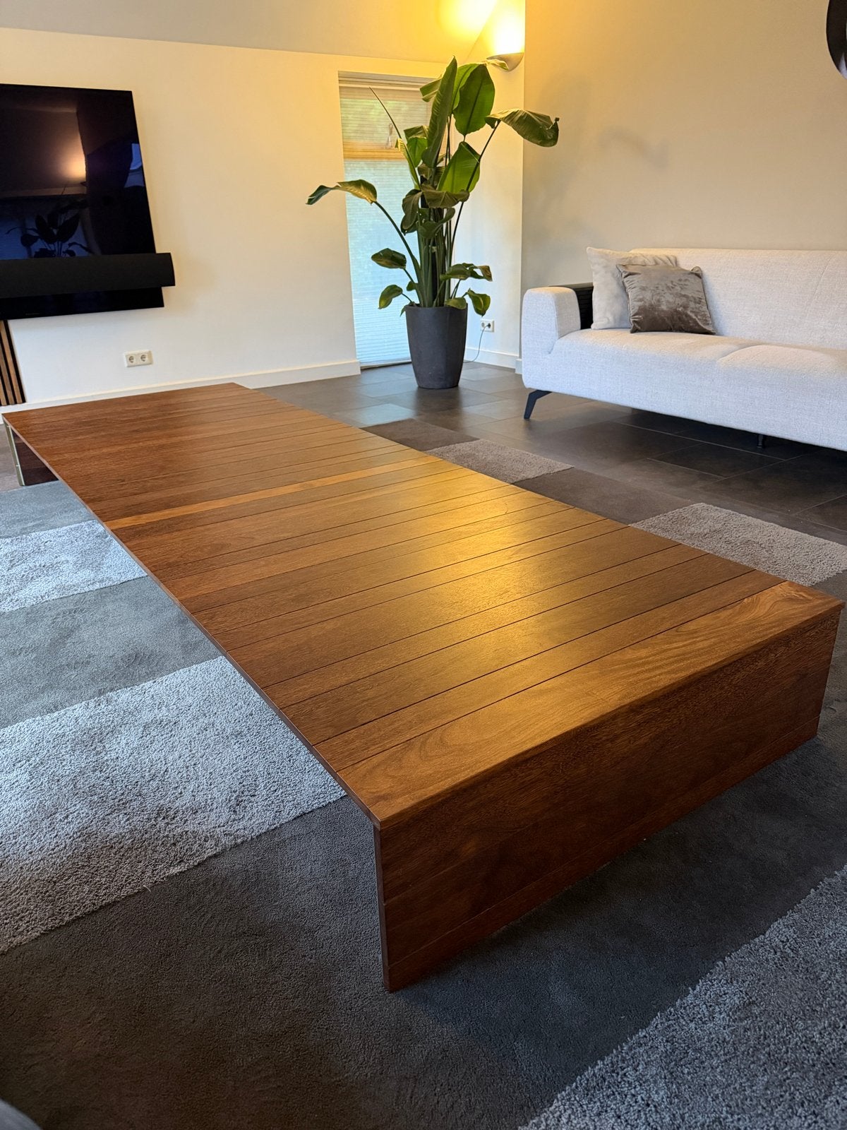 Unieke Linteloo Black Kabbes salontafel,  3.00x1.00 Henk Vos, Ophalen, 200 cm of meer, 50 tot 100 cm, Zo goed als nieuw