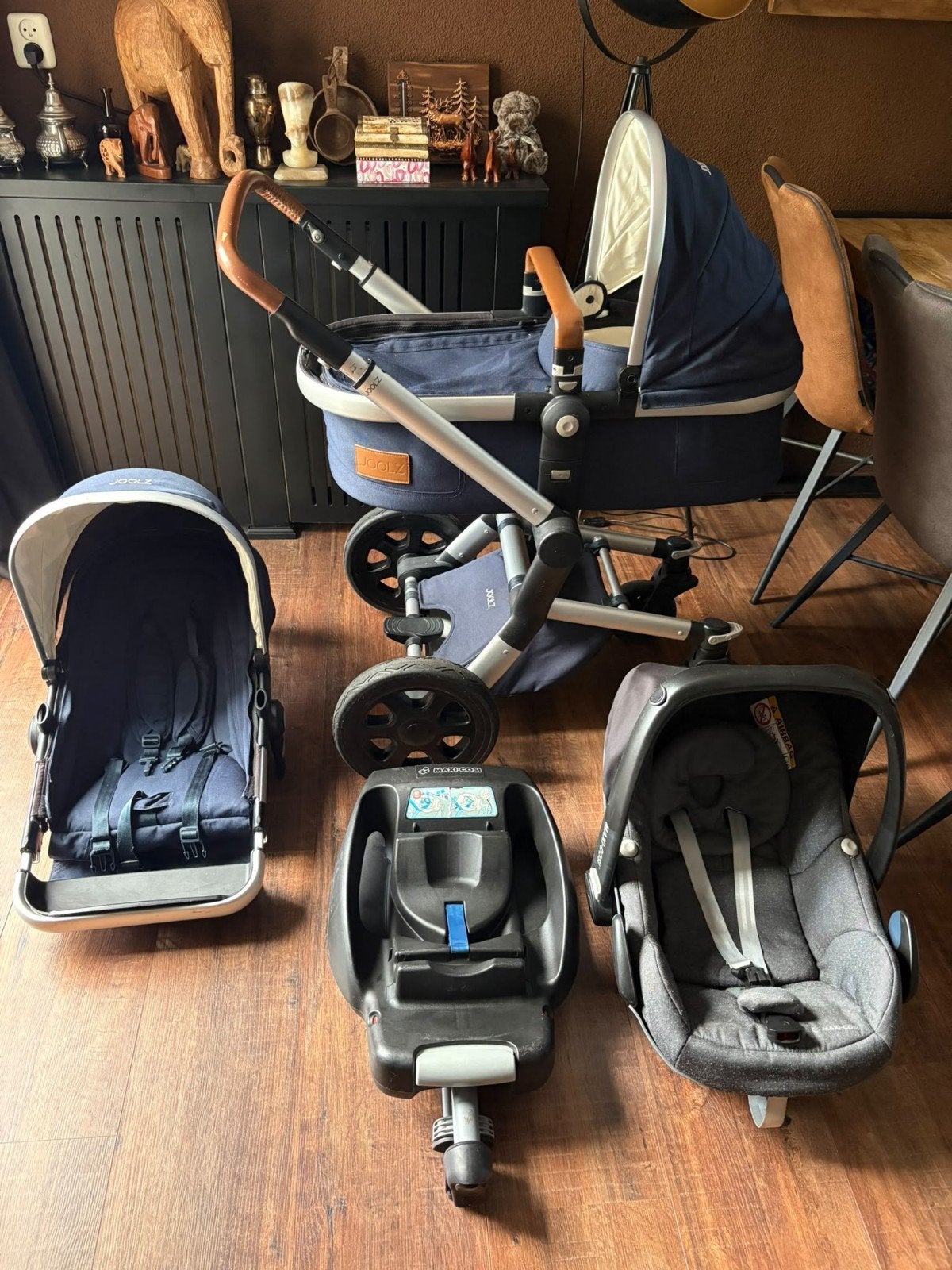 Joolz Day² Earth – Parrot Blue met Maxi-Cosi en EasyBase, Gebruikt, Met autostoeltje, Combiwagen, Ophalen