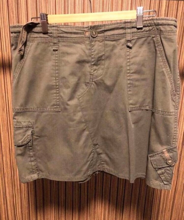 Sutherland cargo worker rok rokje mini kort khaki groen, Verzenden, Maat 42/44 (L), Zo goed als nieuw, Boven de knie