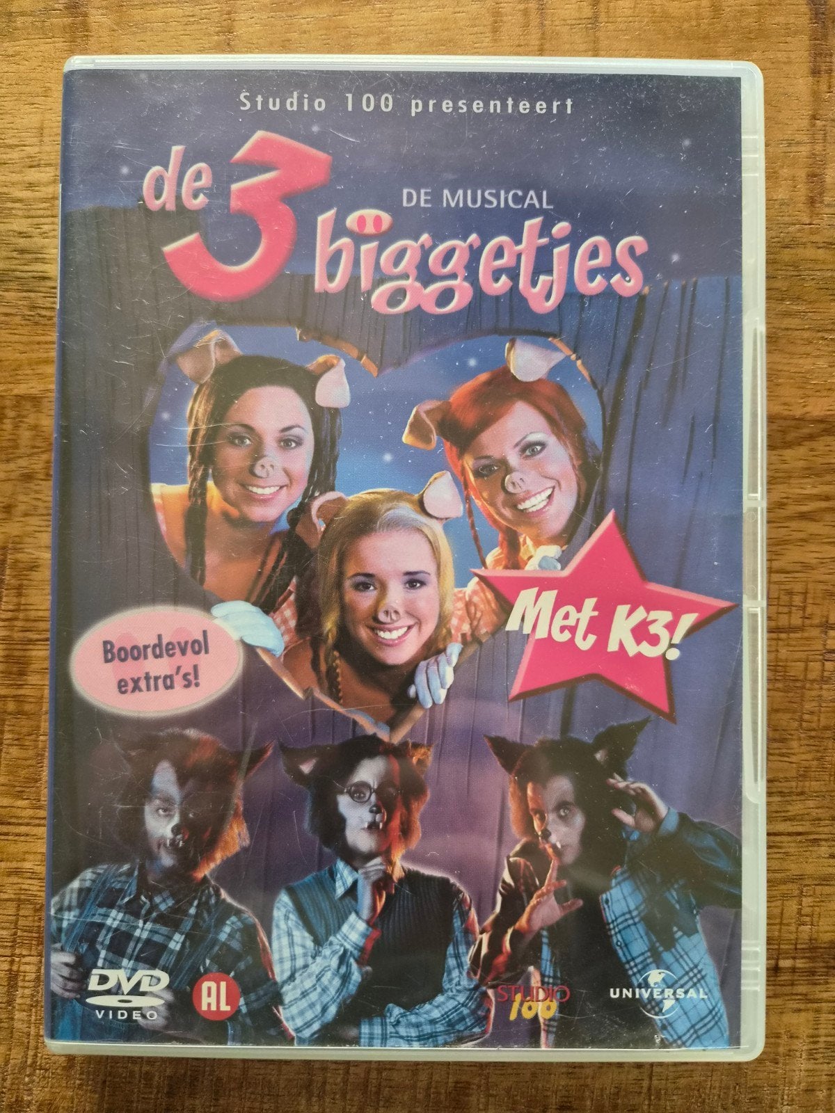 DVD de 3 biggetjes musical K3, Alle leeftijden, Nederlands, Inclusief DVD, Ophalen of Verzenden